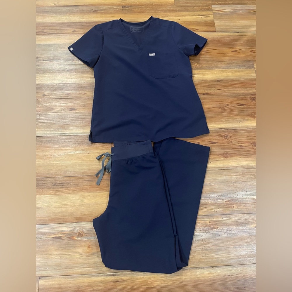 Figs Women's Dark Blue Scrub Pants and Top